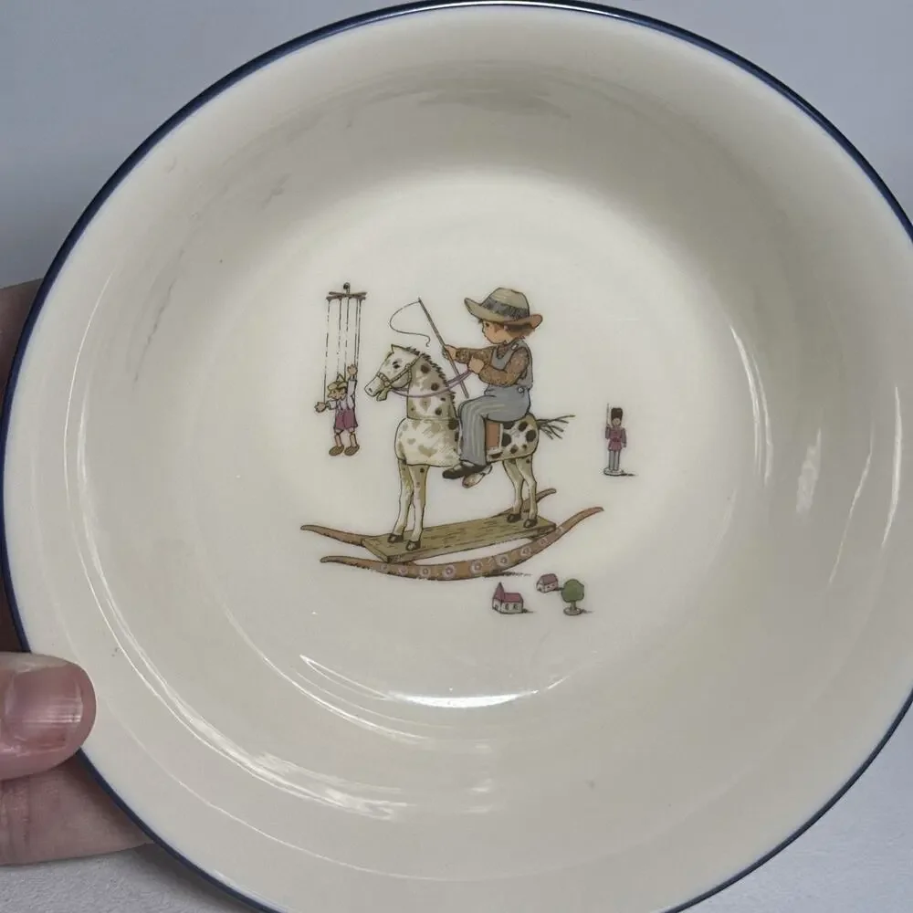 VTG Lenox Special Child’s 3 pc dinnerware set boy rocking horse bowl plate cup